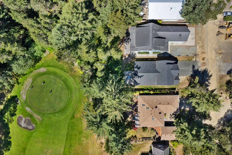 Aerial view of the 6th hole on the Manzanita Links golf course. 