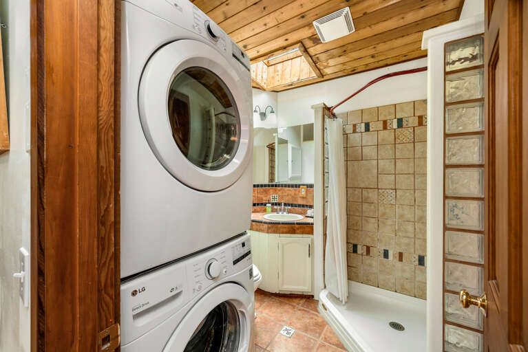 Full bath with Shower and Stackable washer/dryer