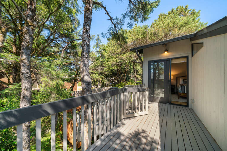 Back deck off of the Master bedroom with Access to the hot tub.