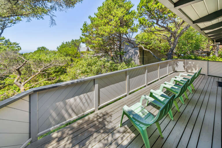 Upper deck with Adirondack chairs 