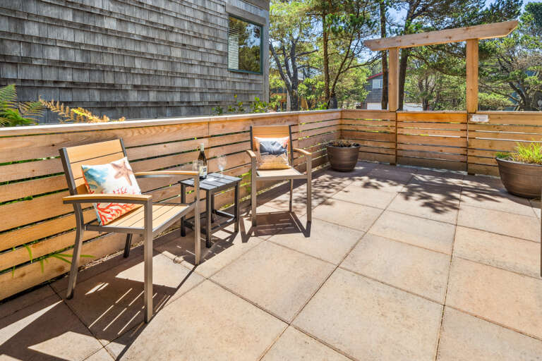 Outdoor patio with bistro seating