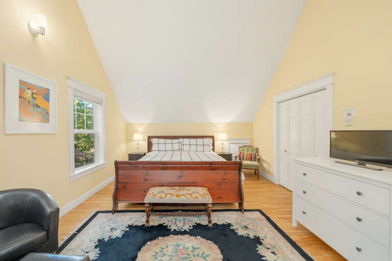 Master bedroom with King bed and private bath