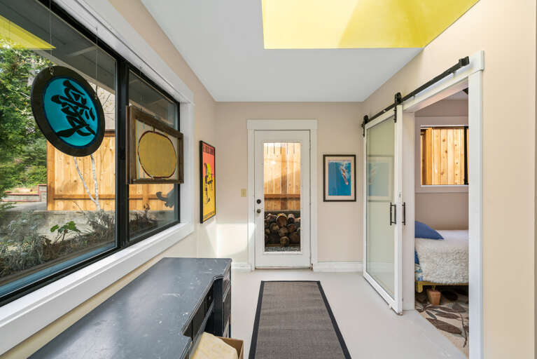 Extra kids bunk room off laundry area. 