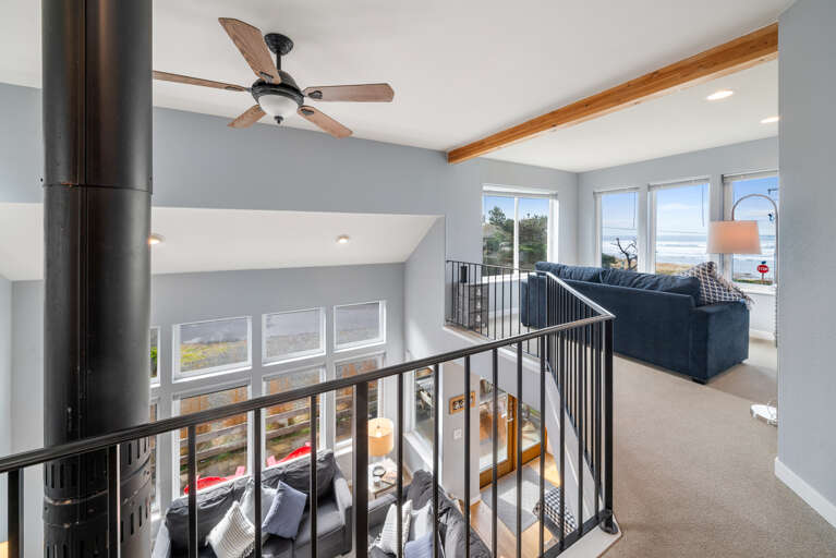 Ocean viewing area with comfortable couch