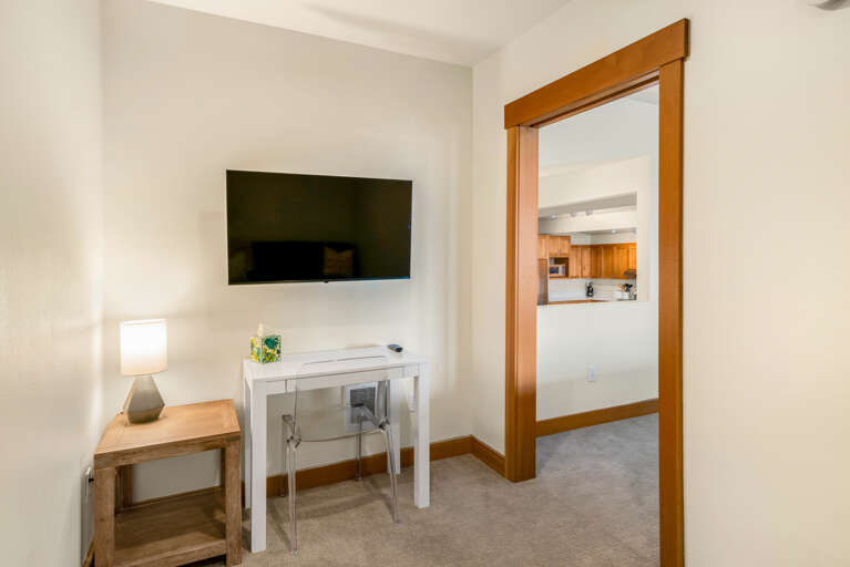 Office/Den with Smart Tv, Desk and Euro sofa