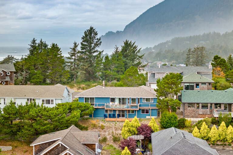 Aerial View of deck side of the house. 