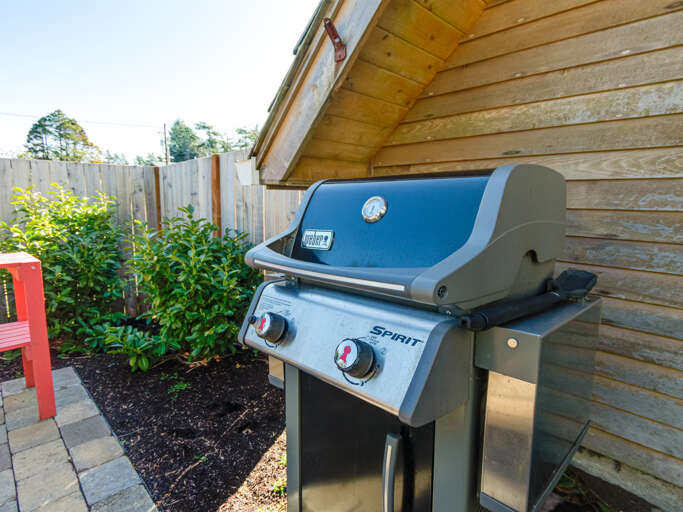 Gas BBQ on outdoor patio Gas BBQ on outdoor patio