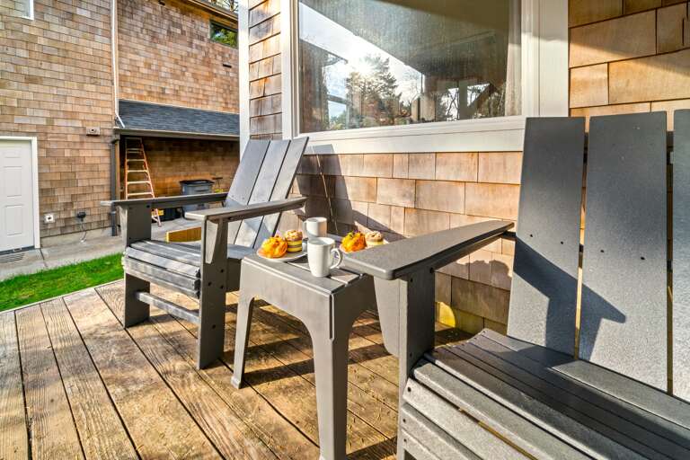 Covered deck off the downstairs living quarters