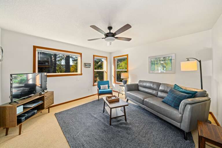 Downstairs living room with Smart TV. 