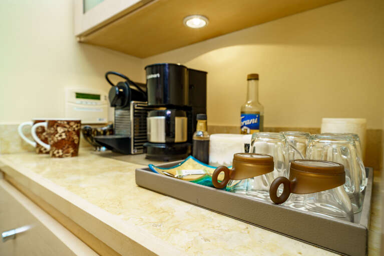 Coffee station in Master bedroom/bath