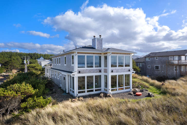 Beachfront view.  Condo is the Right side.