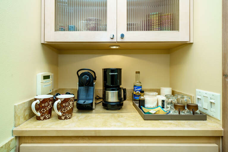 Coffee station in Master bedroom/bath