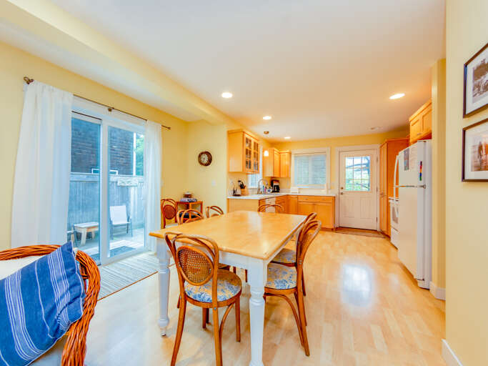 Dining area open to living room and kitchen