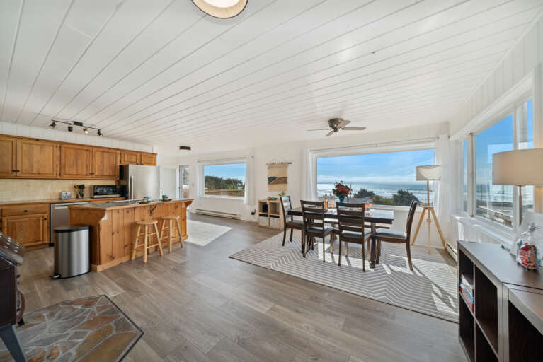 Kitchen/Dining open floor plan with ocean views