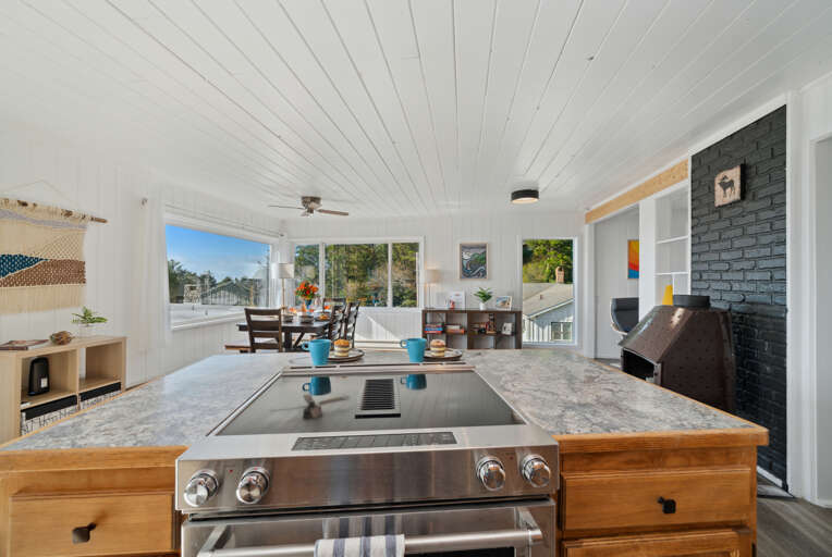 Kitchen/Dining open floor plan with ocean views