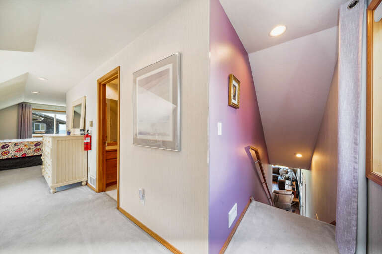  Master suite with King Bed with ocean view, sitting room, attached master bath, Ocean view deck, outdoor fire table, and bistro table and chairs. 