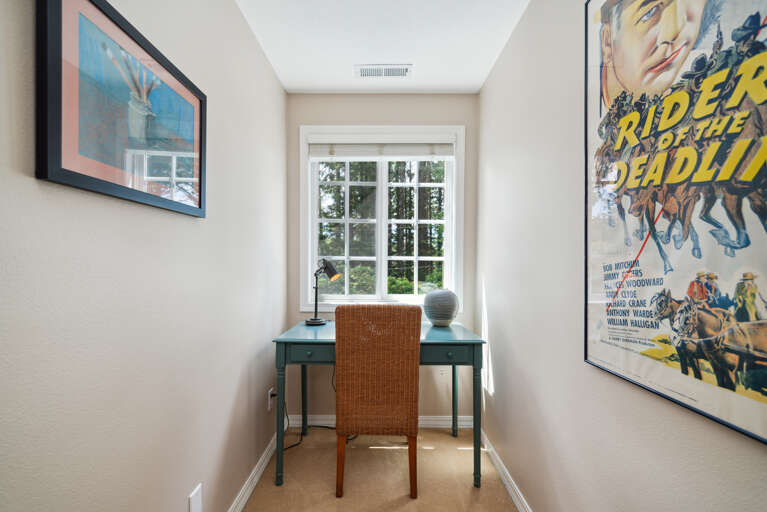 Master bedroom with desk area.