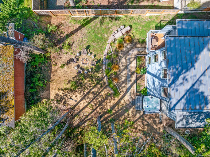 Aerial of back yard area