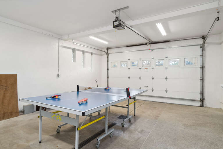 Garage game room with Ping Pong.