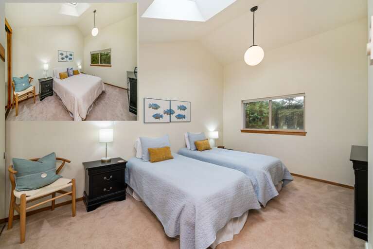 Twin bedroom with King bed converter if guest would like to make into a king.  Twin bedroom with King bed converter if guest would like to make into a king.