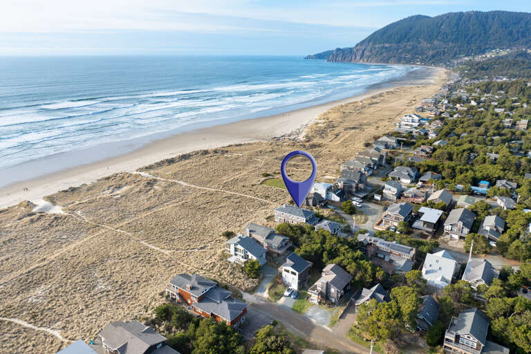 Oceanfront with trail down to water Oceanfront with trail down to water