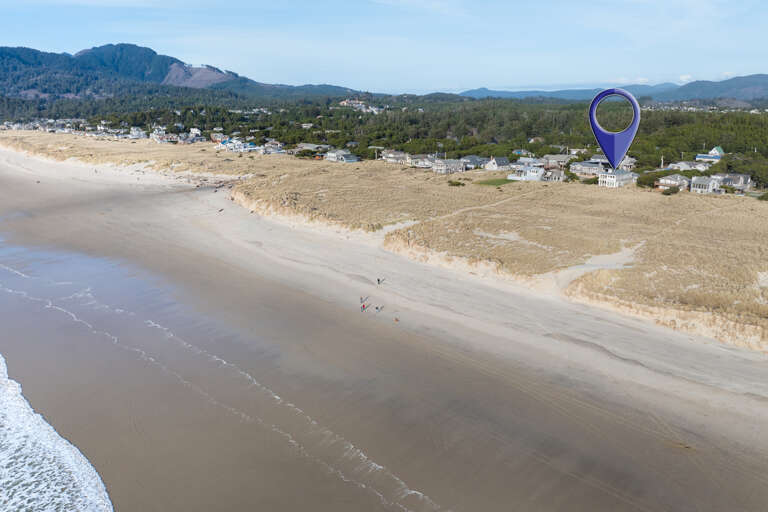 Oceanfront with trail down to water Oceanfront with trail down to water