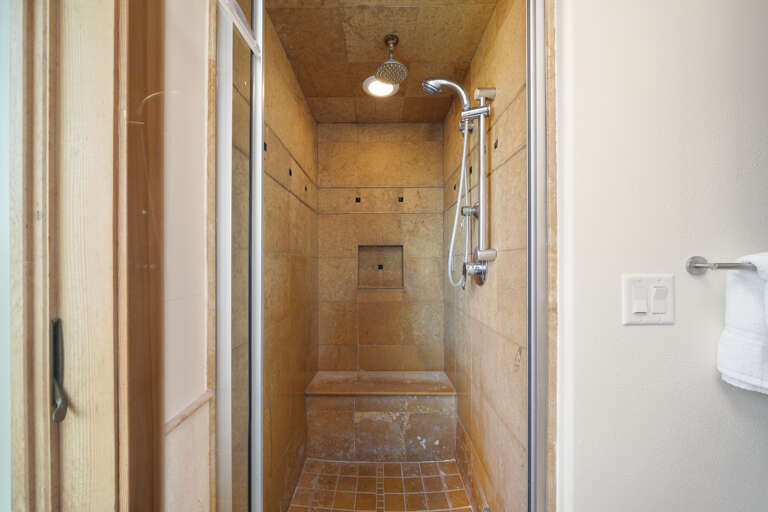 Hall bath with walk in steam shower Hall bath with walk in steam shower