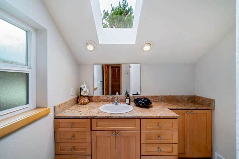 Upstairs bathroom vanity area