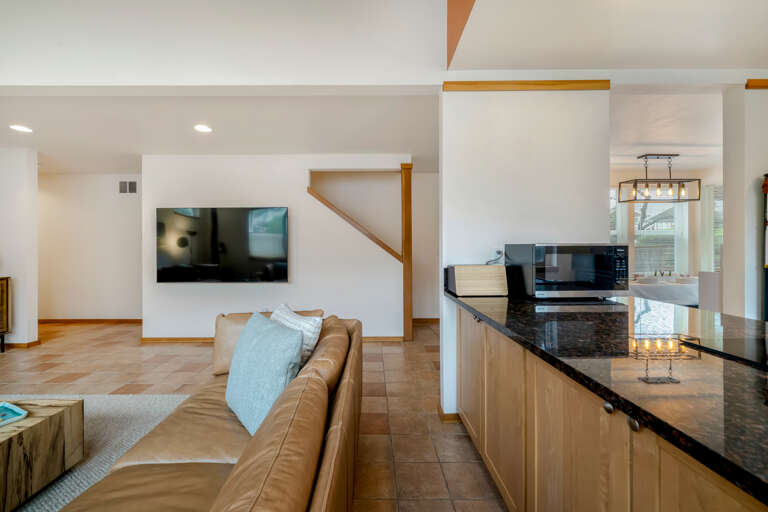 Open living and kitchen area 