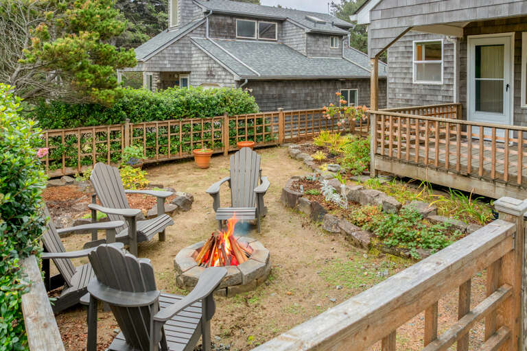 Outdoor firepit area for roasting marshmallows and star gazing.