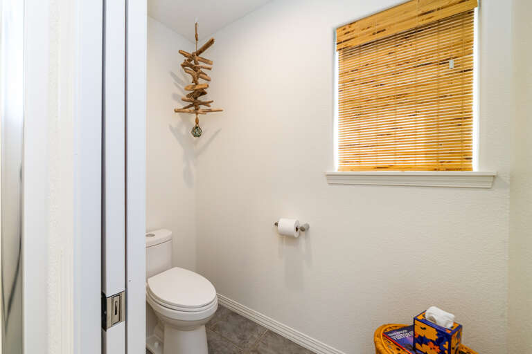 Master bath with private toilet room, walk in shower, and jetted tub. 