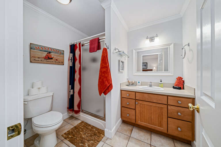 Master bedroom bath with walk in shower. 