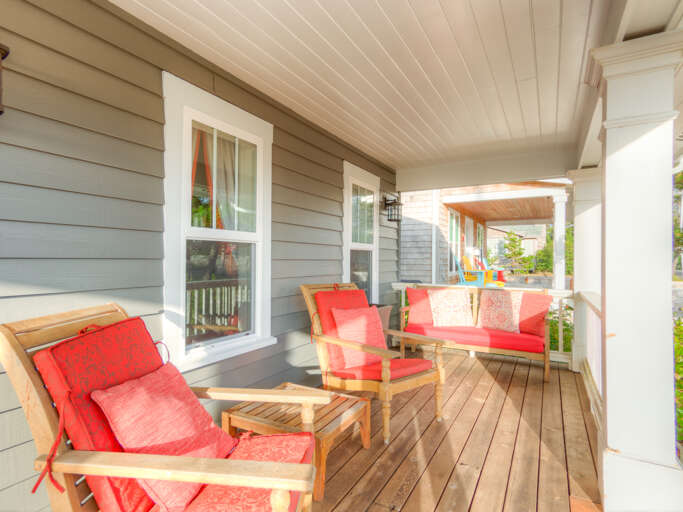 Comfy outdoor furniture to watch the sunset.
