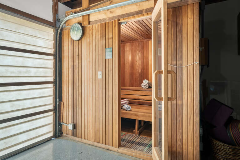 Sauna in the garage game room 