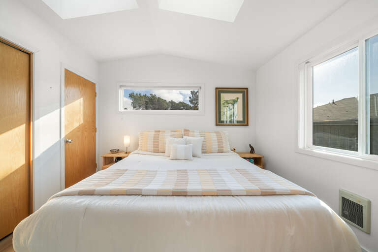 King bedroom on 2nd story with streaming TV