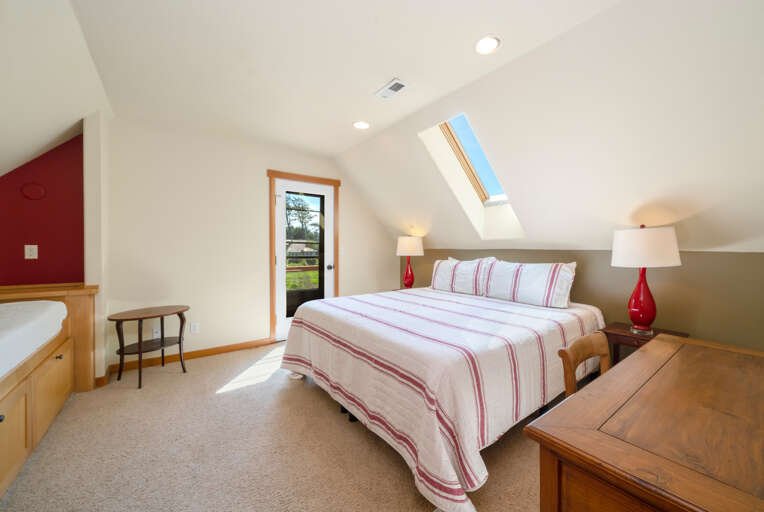 Master bedroom with King bed plus twin, private deck with ocean view and desk 