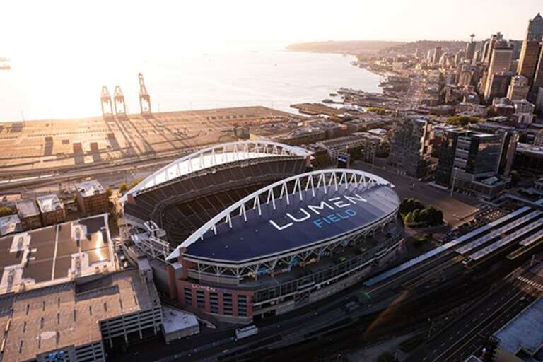Lumen Field stadium is home to the Seattle Seahawks football and Sounders soccer teams. Lumen Field stadium is home to the Seattle Seahawks football and Sounders soccer teams.