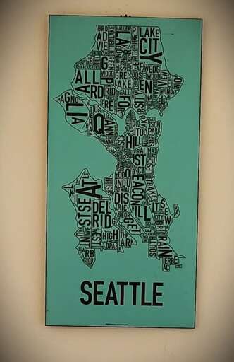 This poster shows the many Seattle neighborhoods. This poster shows the many Seattle neighborhoods.