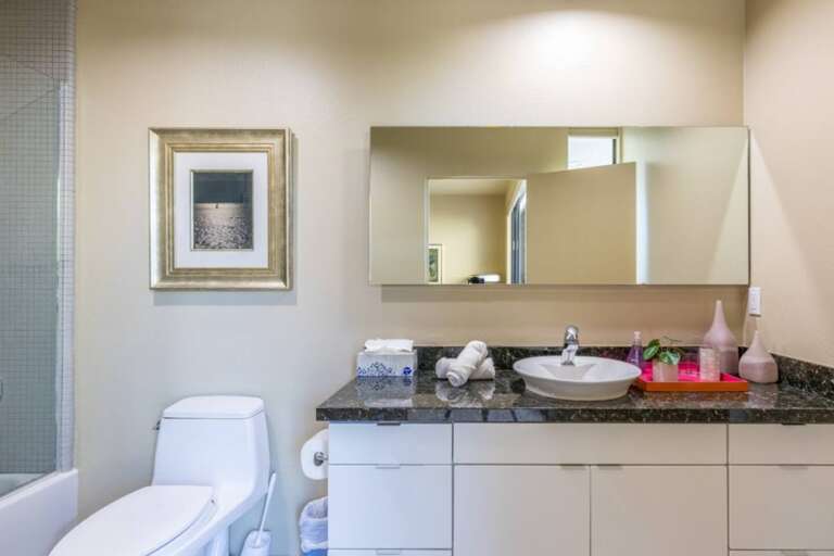 Welcome to the convenient third bathroom! Featuring modern fixtures and a bright, airy atmosphere, it’s perfect for guests. Enjoy ample space, stylish decor, and all the essentials for a refreshing shower or quick freshen-up during your stay! Welcome to the convenient third bathroom! Featuring modern fixtures and a bright, airy atmosphere, it’s perfect for guests. Enjoy ample space, stylish decor, and all the essentials for a refreshing shower or quick freshen-up during your stay!