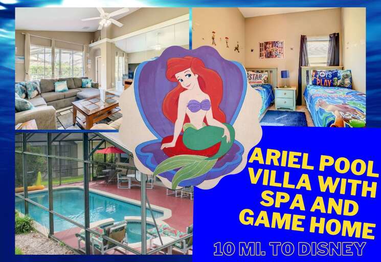 Welcome to Ariel’s Pool Villa! ♀️ Just 10 Miles from Disney – Dive into Fun, Relaxation & Magic! Welcome to Ariel’s Pool Villa! ♀️ Just 10 Miles from Disney – Dive into Fun, Relaxation & Magic!