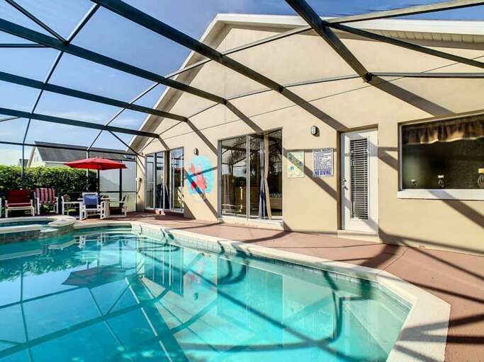Take a refreshing dip in your private screened-in pool under the Florida sun. Take a refreshing dip in your private screened-in pool under the Florida sun.