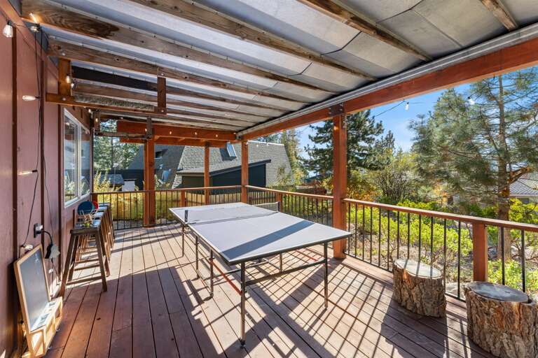 The lower deck has a ping pong table available for your use!