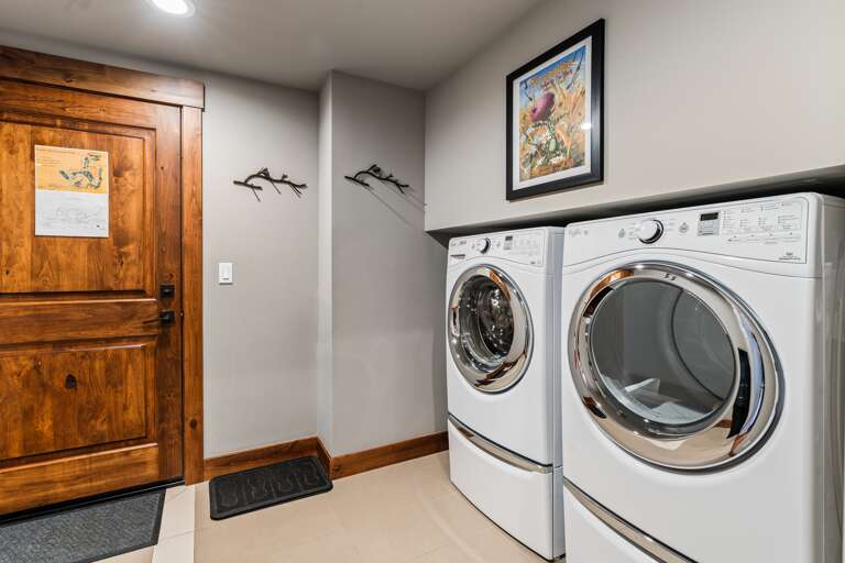 Washer and Dryer available for use. Stocked with laundry detergent pods. Washer and Dryer available for use. Stocked with laundry detergent pods.