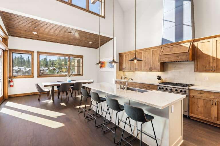 A chef's delight! The gourmet kitchen features sleek countertops, state-of-the-art appliances, and an island perfect for meal prep or casual dining.