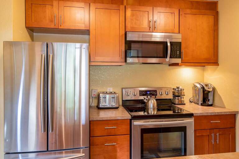 Residential Kitchen Interior With Stainless Steel Appliances