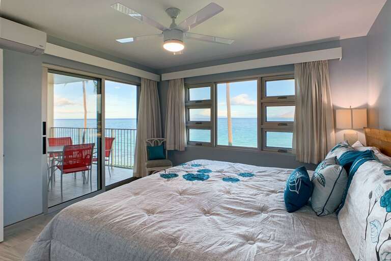 Beachfront Vacation Rental Bedroom With Balcony View