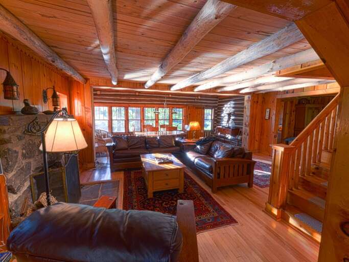 Great Room Aglow with Setting Sunlight.