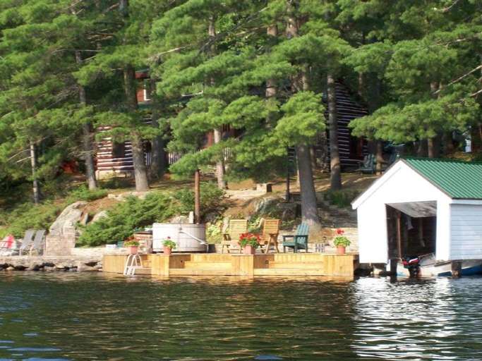 Good view of hot tub and motor boat Good view of hot tub and motor boat