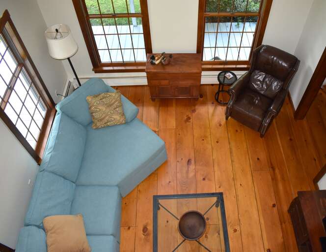 View to living room from loft