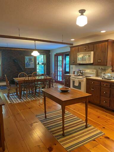 Kitchen with slider out to deck